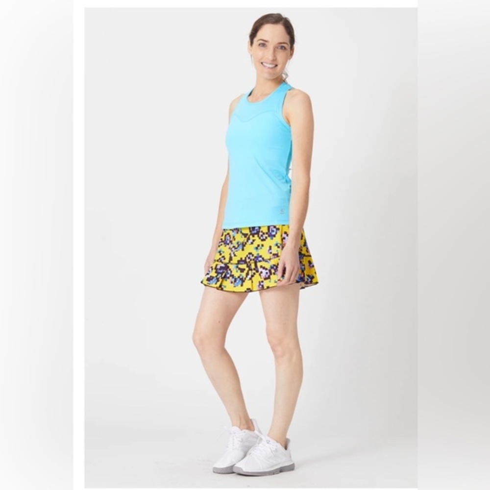 Sofibella Women's Leo‎ banded waist tennis golf active 14" UV Skirt size medium